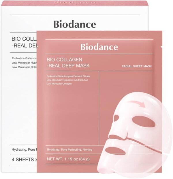 BIODANCE Bio-Collagen Real Deep Mask, Hydrating Overnight Mask, Water Locking, Pore Minimizing, Elasticity Improvement, 34g x4ea - Image 8