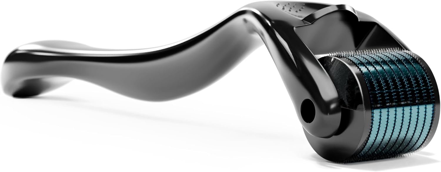 61g4JnvW2FL._AC_SL1500_.jpg ROSELYNBOUTIQUE Beard Growth Derma Roller 540 Titanium Microneedles.25mm Stimulate Beard & Hair Growth & Skin Regeneration | Personal Versatile Cosmetic Beauty Tool(Black Blue) - Image 1