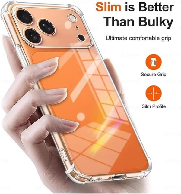 Clear Case For iPhone 17 Pro Max Shock-Absorption TPU Cell Phone Cover with Reinforced Corners, Soft Flexible & Crystal Clear Protective Bumper Case Buy Online at Best Price in UAE - Amazon.ae - Image 5