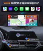 podofo 10.26 Touchscreen Portable Wireless Apple Carplay Car Stereo, Portable Car Screen Compatible with Bluetooth Hands-Free/GPS Navigation/Siri Assistant/Voice Control,7V-32V Suit for All Vehicles Buy Online at Best Price in UAE - Amazon.ae - Image 2