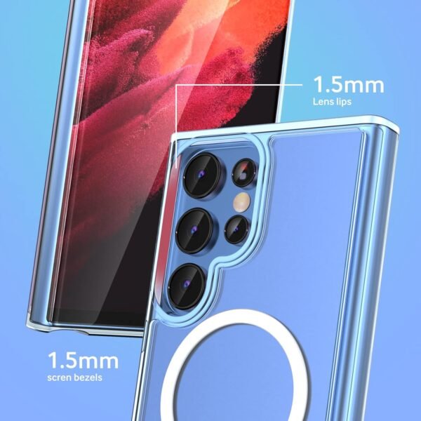 ANNGELAS Magnetic Phone Case Compatible with Samsung Galaxy S22 Ultra – Shockproof Clear Cell Phone Case Works with Wireless Charging, MagSafe Card Wallet – Sleek Protective Case – Mag Safe Case Buy Online at Best Price in UAE - Amazon.ae - Image 4