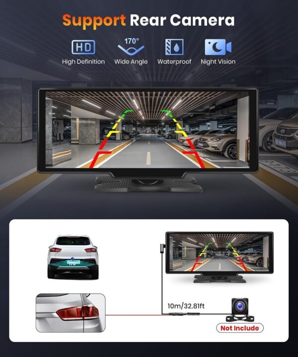 podofo 10.26 Touchscreen Portable Wireless Apple Carplay Car Stereo, Portable Car Screen Compatible with Bluetooth Hands-Free/GPS Navigation/Siri Assistant/Voice Control,7V-32V Suit for All Vehicles Buy Online at Best Price in UAE - Amazon.ae - Image 6