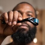 ROSELYNBOUTIQUE Beard Growth Derma Roller 540 Titanium Microneedles.25mm Stimulate Beard & Hair Growth & Skin Regeneration | Personal Versatile Cosmetic Beauty Tool(Black Blue) - Image 3