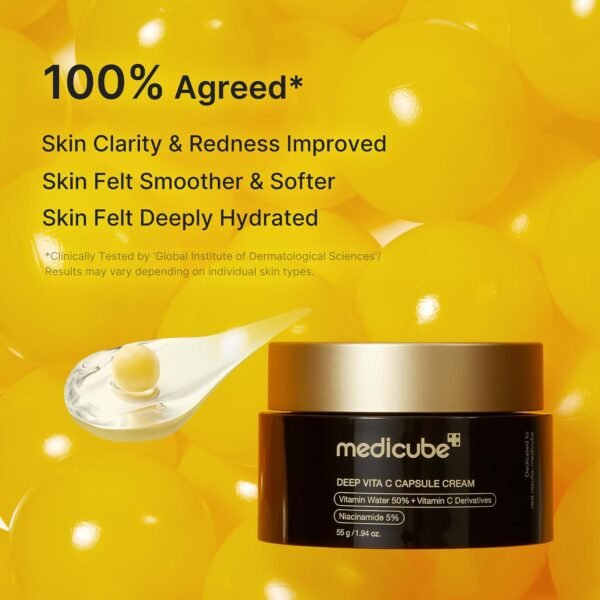 medicube Capsule Cream with Deep Vitamin C | Liposome Vitamin C Golden Capsule for Uneven & Dull Skin | Radiance & Firm-Looking Skin | Hydrating Glow Gel Texture | Korean Skincare, 1.94 oz - Image 13