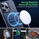 RUNGOS for iPhone 17 Pro Max Case MagSafe, Borderless Slim (Carbon Fiber Texture) [Strong Magnetic] [Bare Metal Feel] Rapid Heat Dissipation Cover for iPhone 17 Pro Max Phone Case, Shockproof Sturdy Buy Online at Best Price in UAE - Amazon.ae - Image 3