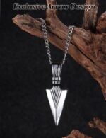 Jstyle Stainless Steel Pendant Necklace for Mens Boys Cool Spearpoint Arrowhead Pendant Chain Necklace Set - Image 8